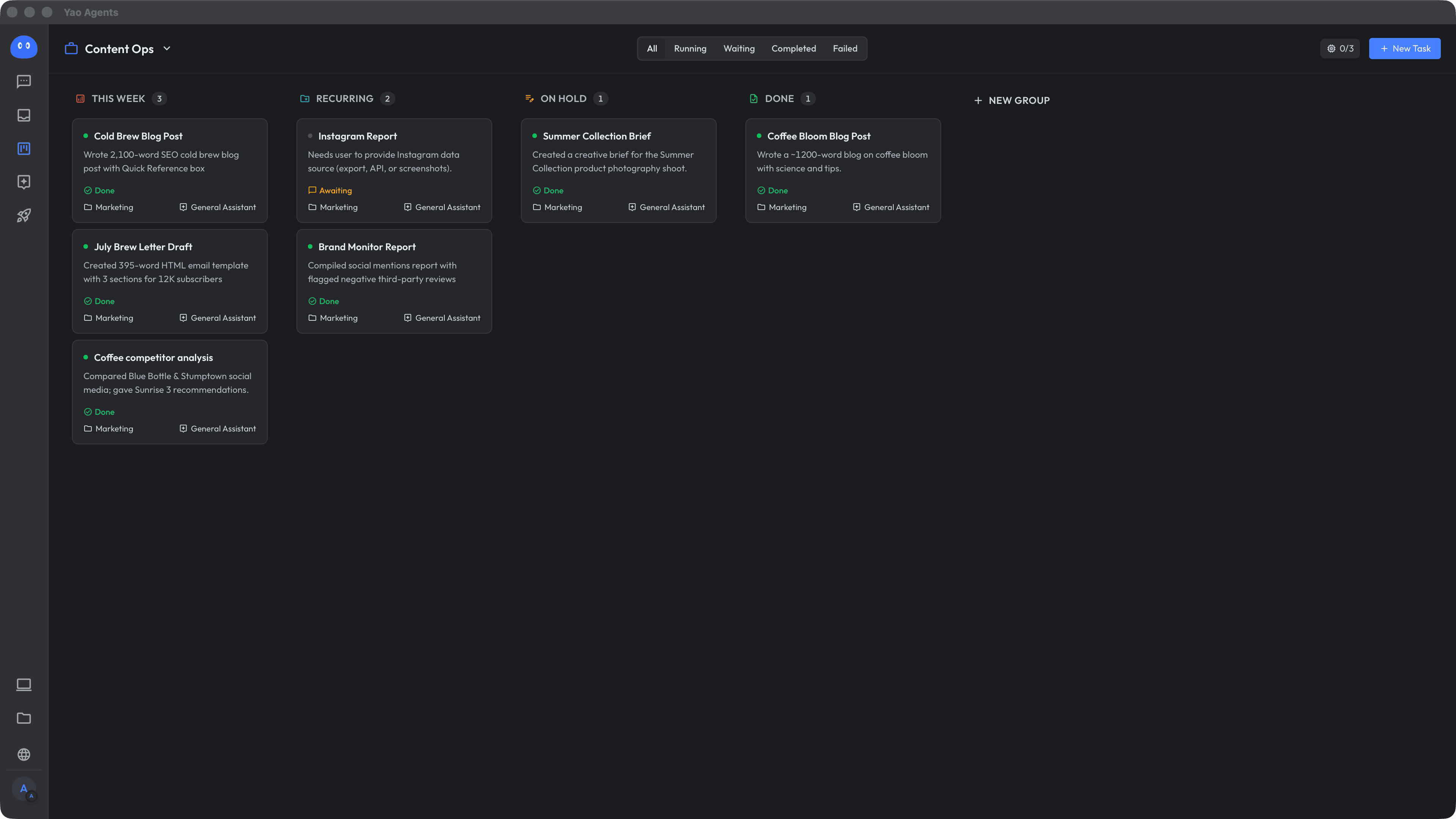Yao Agents Kanban Board