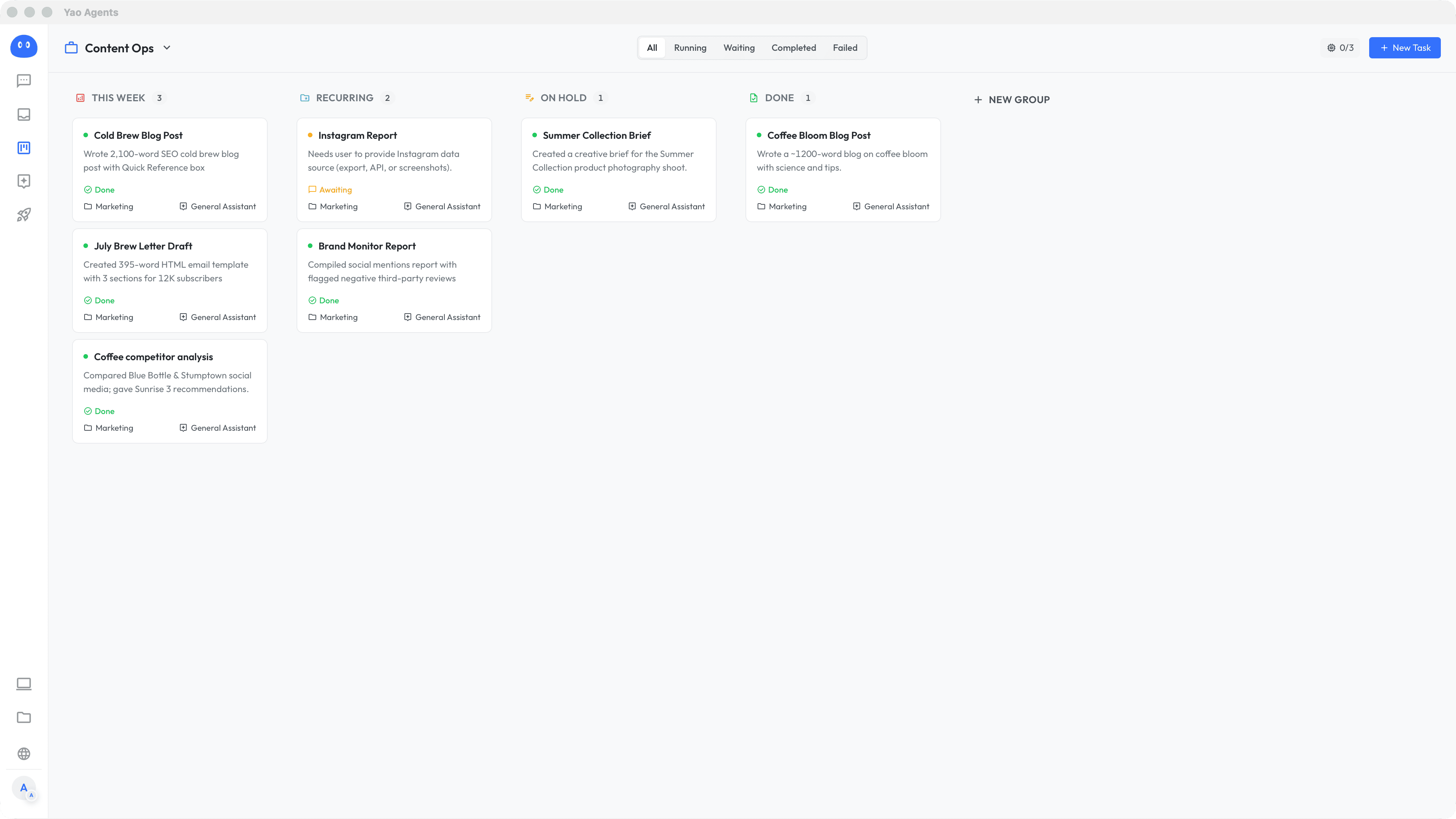 Yao Agents Kanban Board